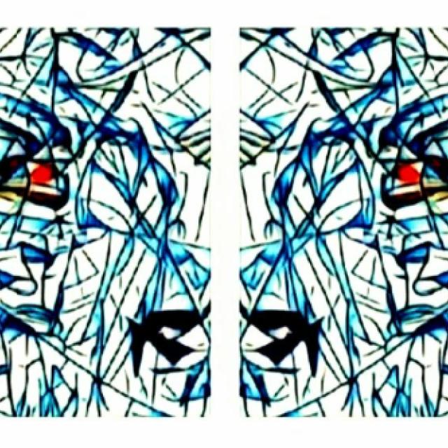 Dessin "Loup observant sa proies s'envoler"